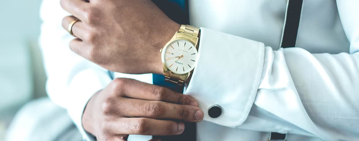 Luxury suit and watch combination